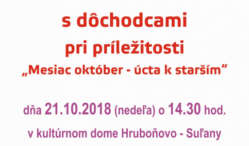 Posedenie s dôchodcami 21.10.2018 