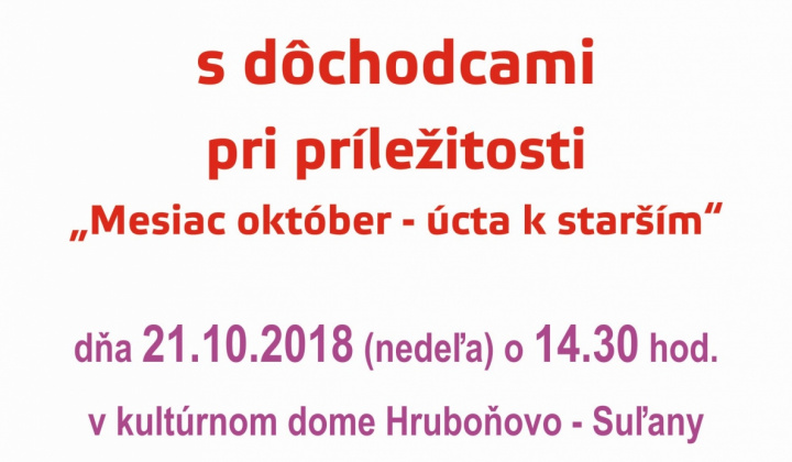 Posedenie s dôchodcami 21.10.2018