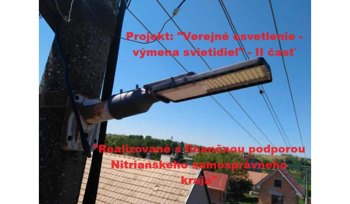 ’’Verejné osvetlenie - výmena svietidiel’’ - II. časť 