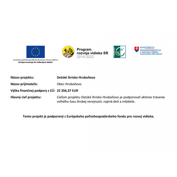 Projekt ’’ Detské ihrisko Hruboňovo’’