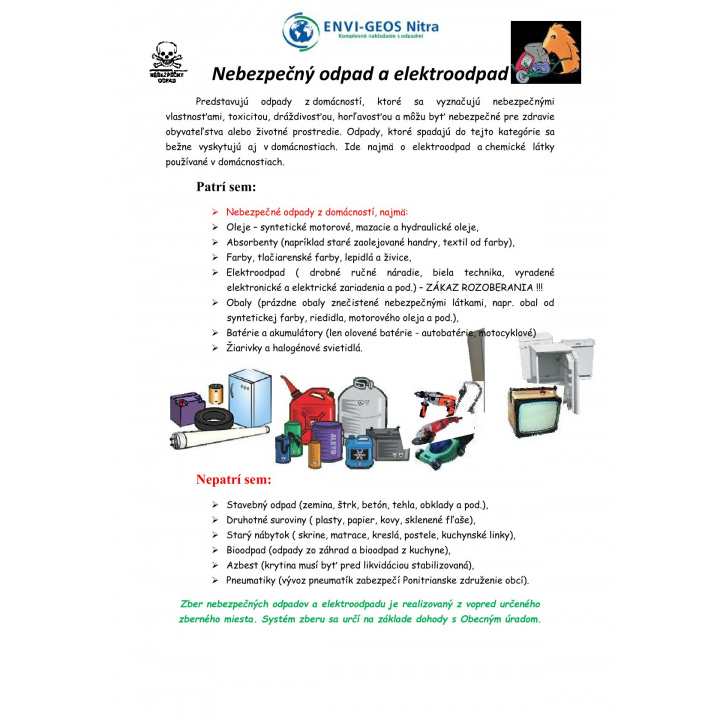 Zber nebezpečného odpadu a elektroodpadu
